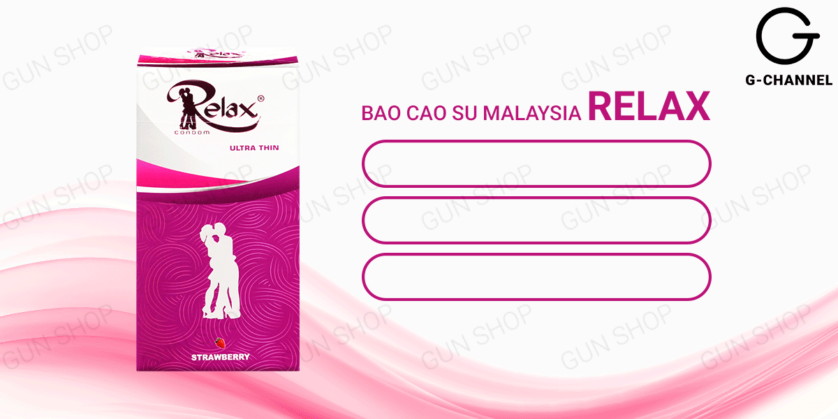 Bao cao su Relax siêu mỏng hương dâu hộp 12 cái an toàn