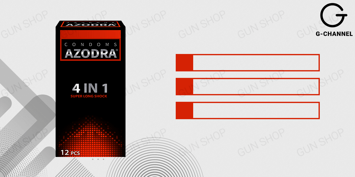Bao cao su Azodra 4 in 1 kéo dài thời gian hộp 12 cái Malaysia