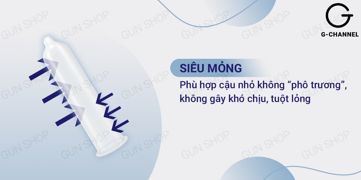 Bao cao su Liebe mỏng trơn 49mm hộp 12 cái ôm khít dễ thay đổi tư thế