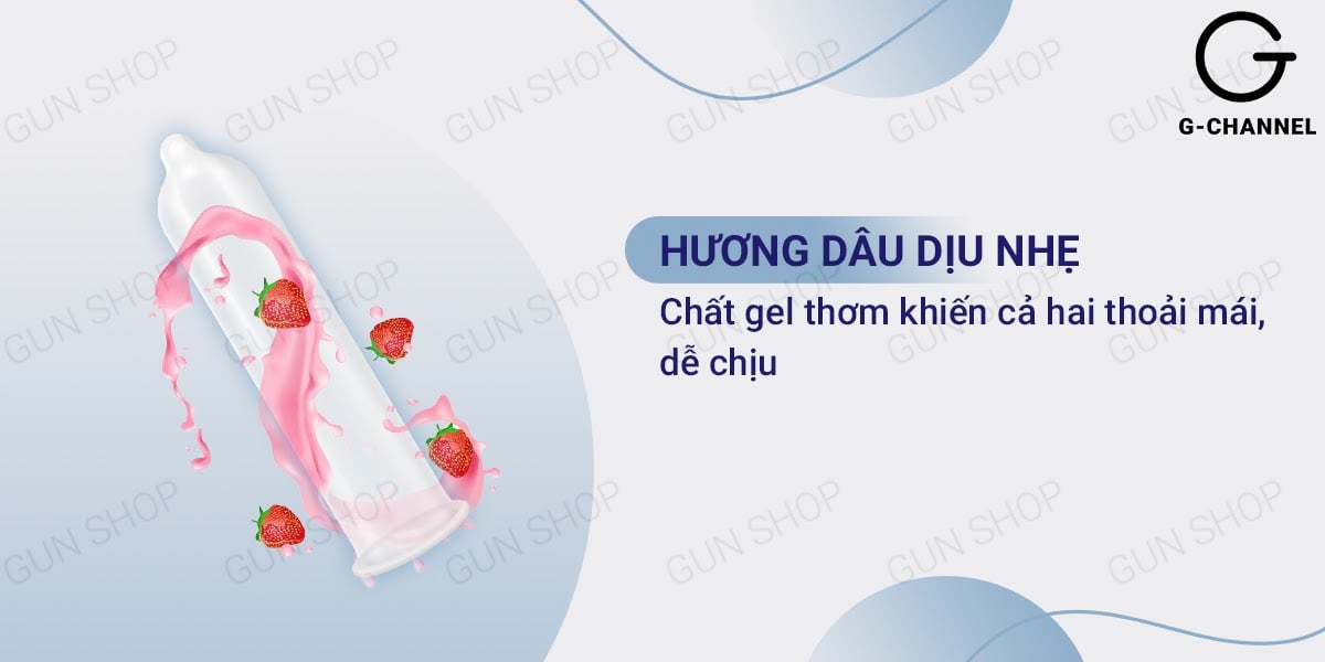 Bao cao su Liebe mỏng trơn 49mm hộp 12 cái ôm khít dễ thay đổi tư thế