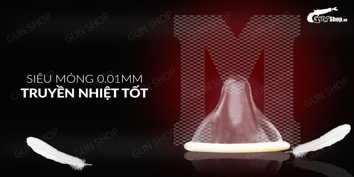 Bao cao su Muaisi 0.01 trắng siêu mỏng hộp 10 cái cảm giác chân thật