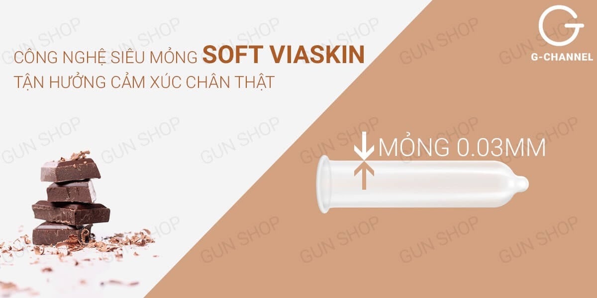 Bao cao su Nakanishi siêu mỏng 0.03mm hương chocolate thơm ngon