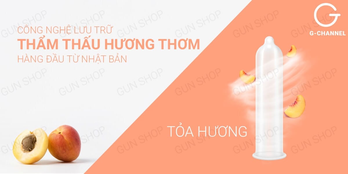 Bao cao su Nakanishi siêu mỏng 0.03mm hương đào siêu quyến rũ