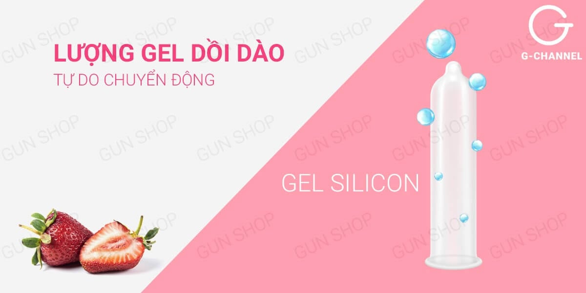 Bao cao su Nakanishi siêu mỏng 0.03mm hương dâu hộp 4 cái
