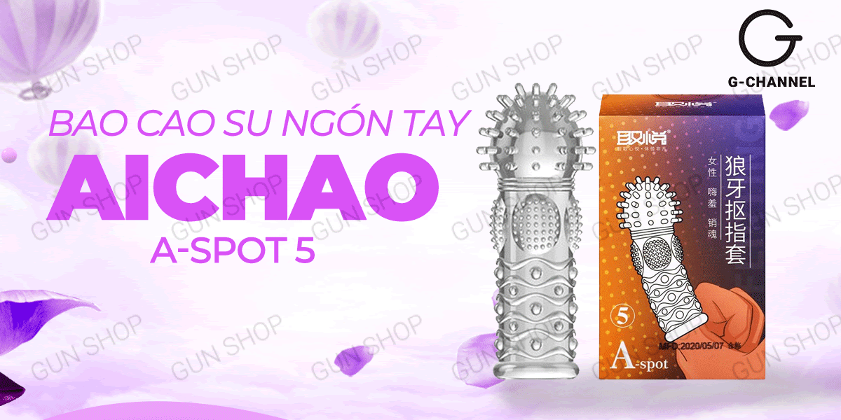 Bao cao su ngón tay Aichao A-spot 5 gai nổi lớn kích thích cực đỉnh