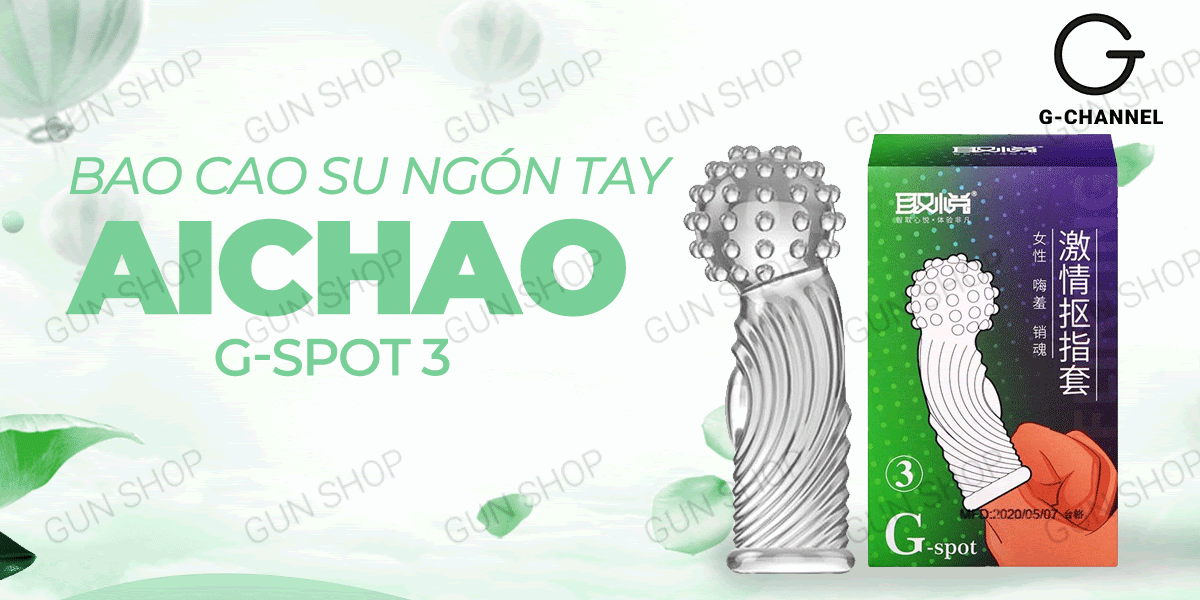Bao cao su ngón tay Aichao G-spot gai nổi lớn kích thích cực đã