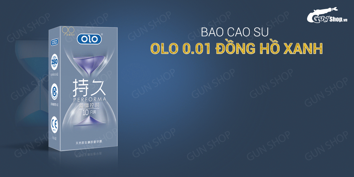 Bao cao su OLO 0.01 Đồng Hồ Xanh kéo dài thời gian quan hệ hương vani thơm dịu