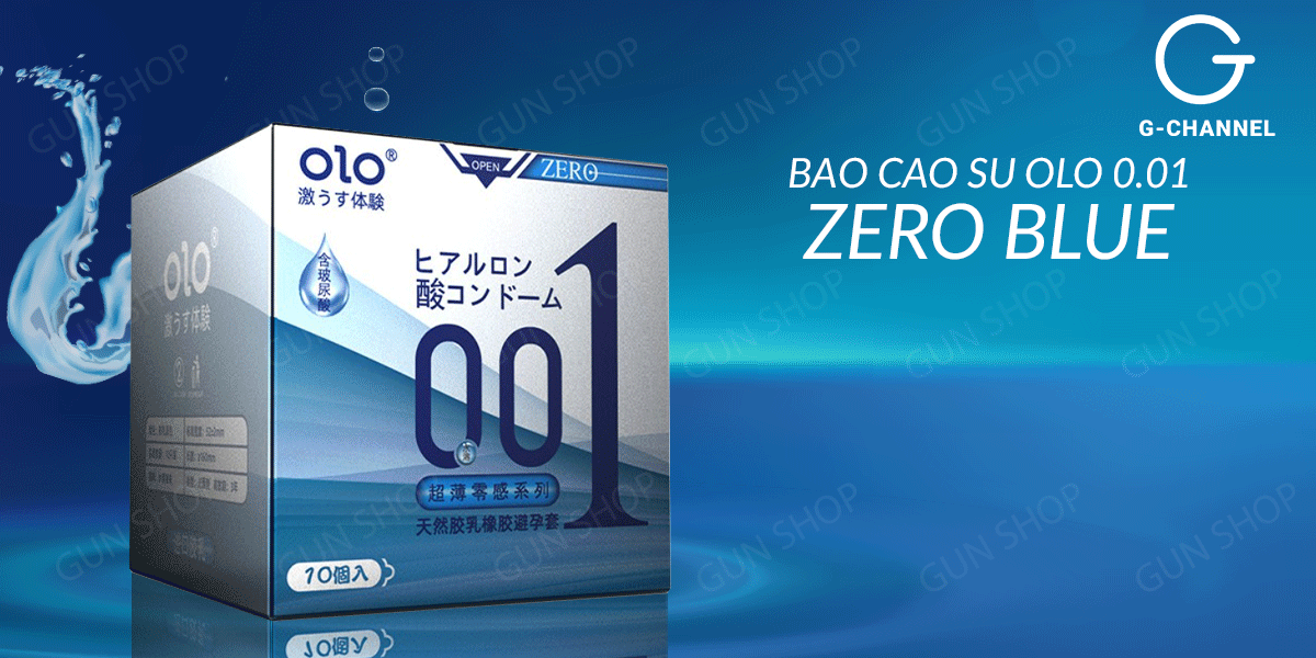 Bao cao su OLO 0.01 Zero Blue siêu mỏng gel bôi trơn nhiều, hộp 10 cái giá tốt