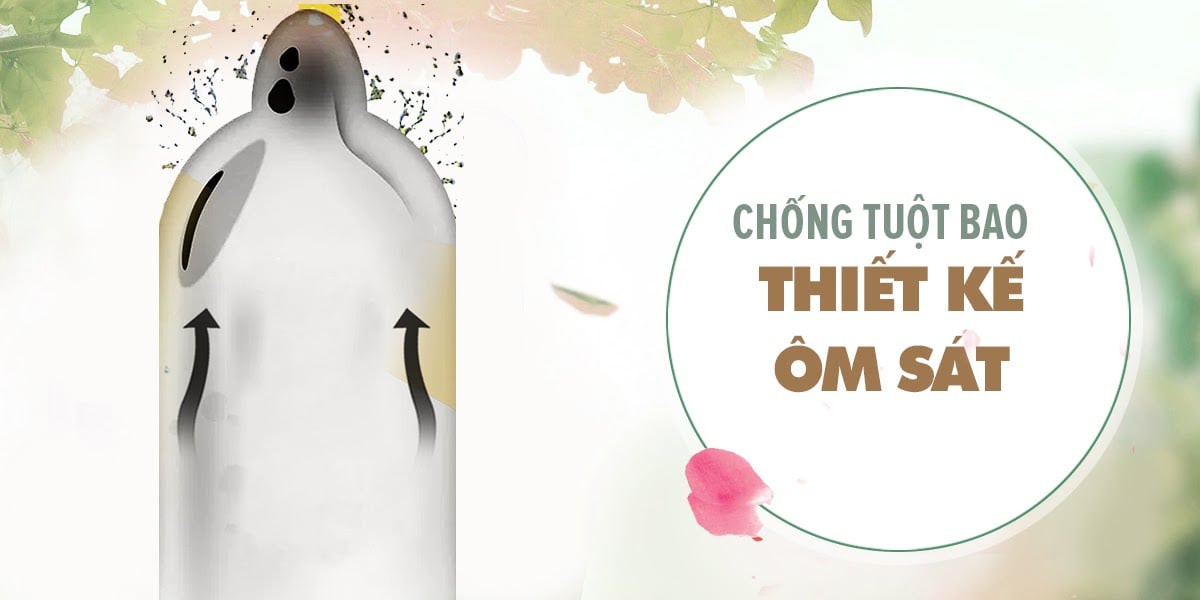 Bao cao su Quinn Nude Fit siêu mỏng chống tuột hộp 12 cái