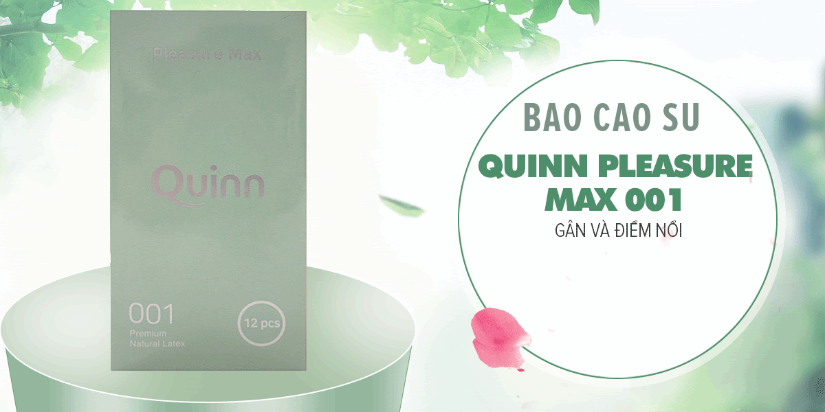 Bao cao su Quinn Pleasure Max gân điểm nổi an toàn hộp 12 cái