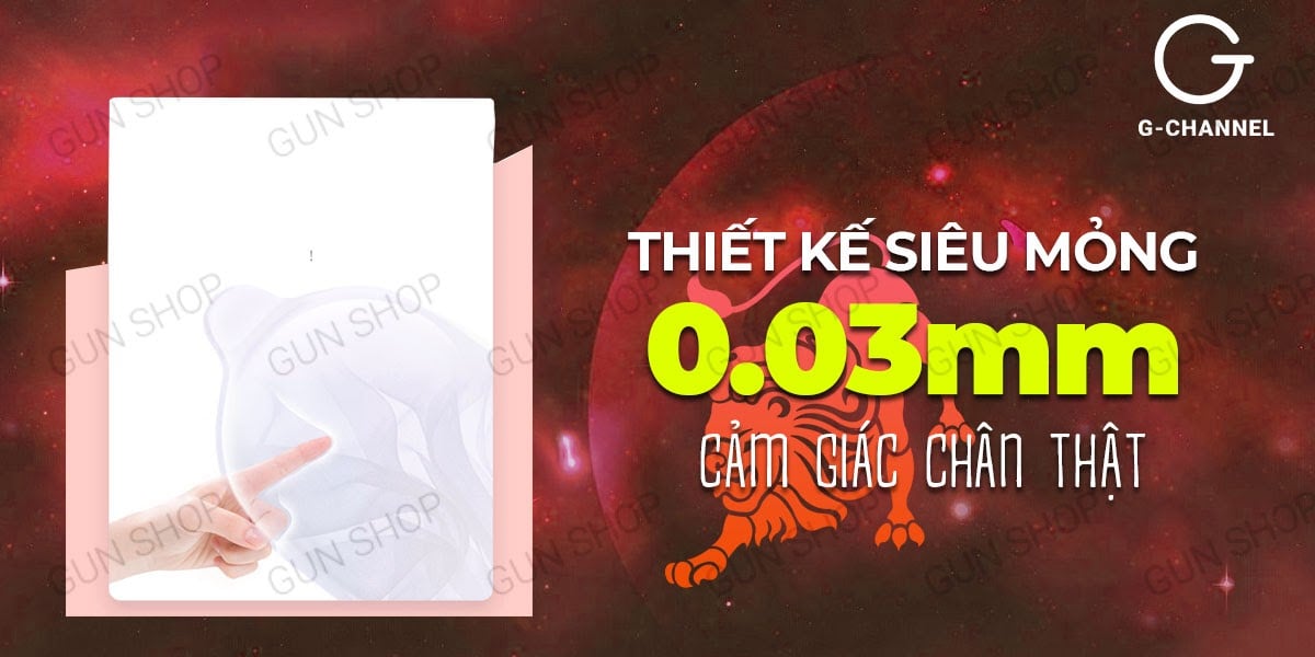 Bao cao su Ropockon cung Sư Tử mỏng 0.03mm hương dâu trải nghiệm yêu đỉnh cao