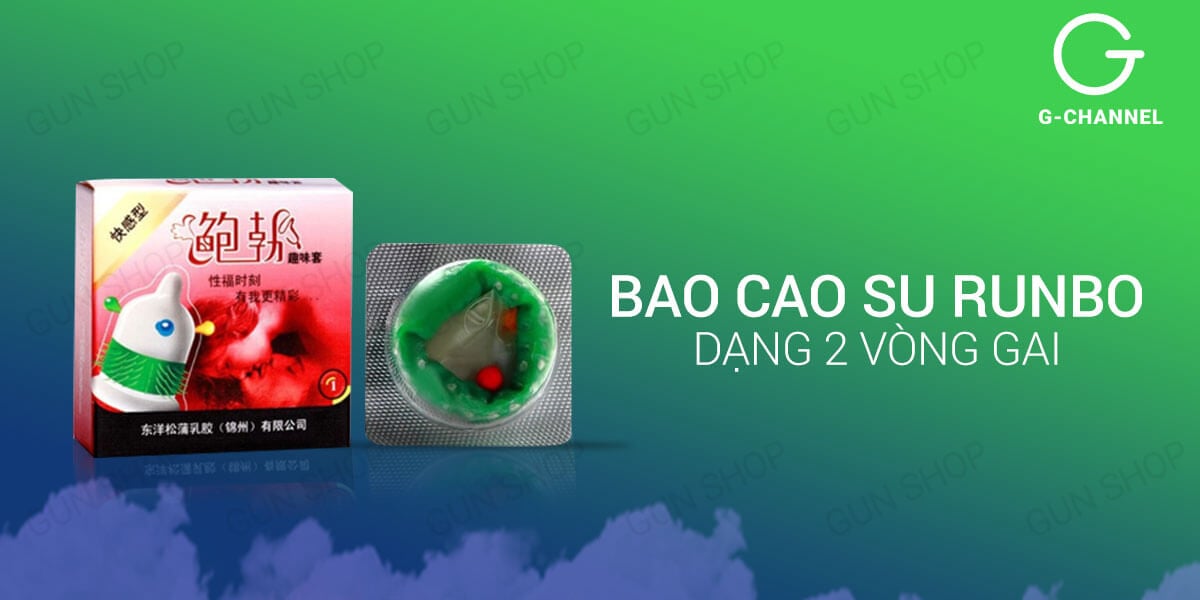 Bộ 3 hộp bao cao su Runbo gân gai lớn cảm giác kích thích mạnh