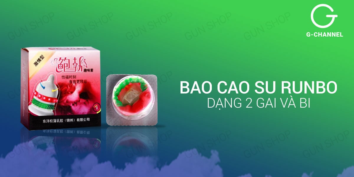 Bộ 3 hộp bao cao su Runbo gân gai lớn cảm giác kích thích mạnh