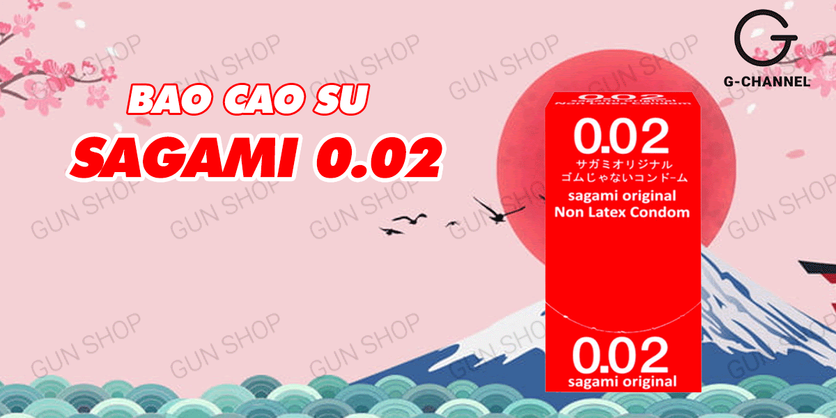 Bao cao su Sagami siêu mỏng 0.02mm hộp 12 cái an toàn tuyệt đối