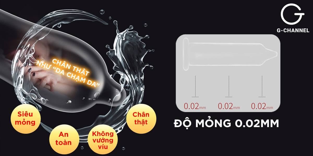 Bao cao su Sagami 002 siêu mỏng 0.02mm trải nghiệm chân thật