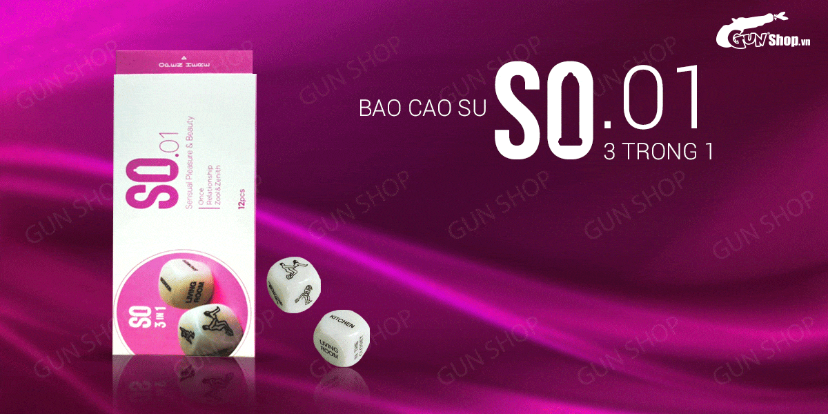 Bao cao su SO 3 in 1 Hàn Quốc siêu mỏng gân điểm nổi