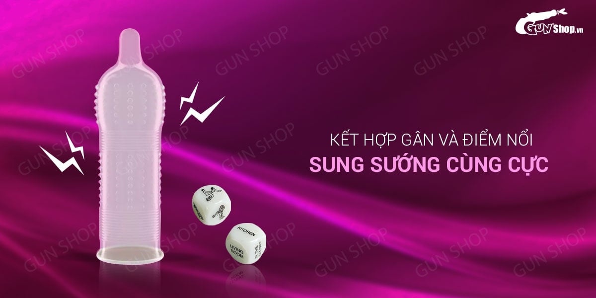 Bao cao su SO 3 in 1 Hàn Quốc siêu mỏng gân điểm nổi