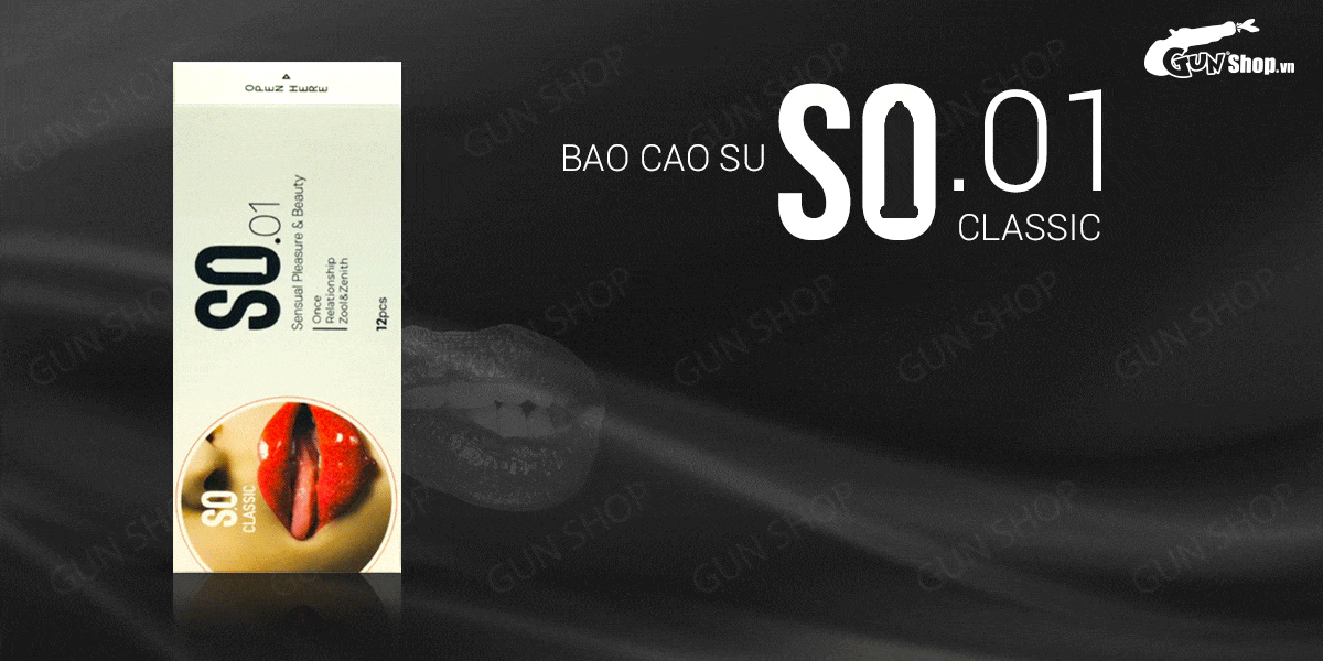 Bao cao su SO Classic siêu mỏng nhiều gel bôi trơn, hộp 12 cái an toàn thoải mái