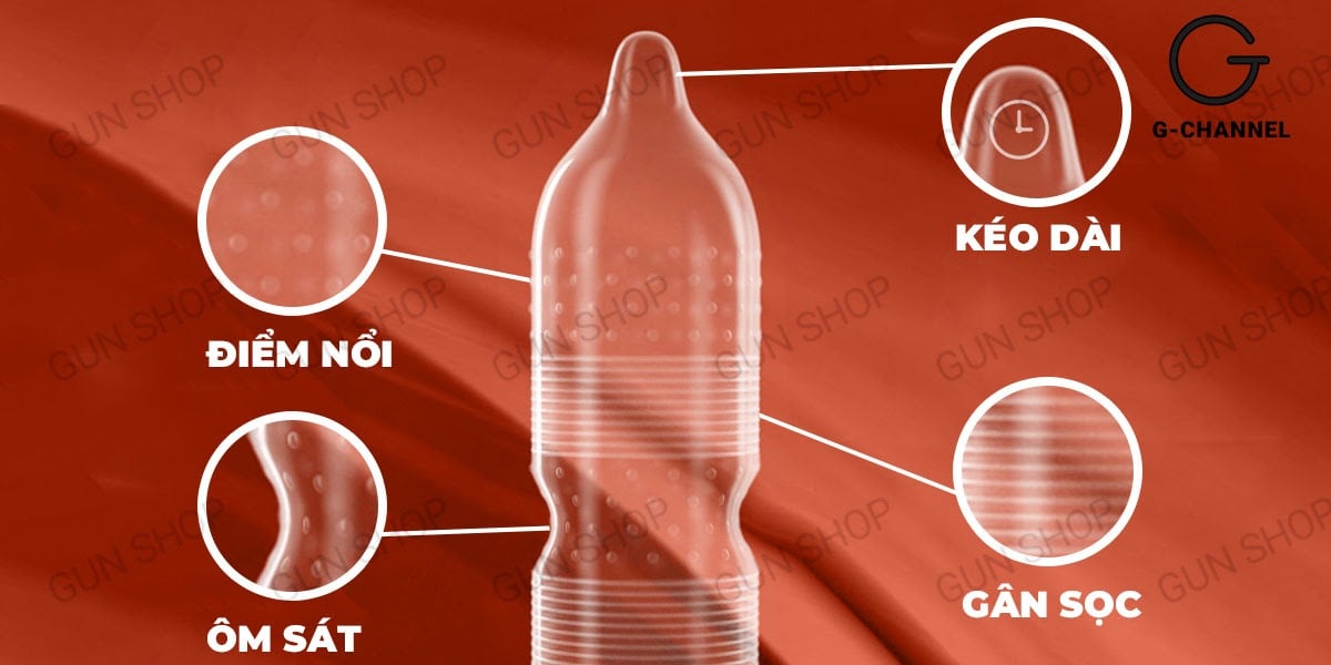 Bao cao su Toshiro Long Shock 4in1 kéo dài thời gian Thái Lan