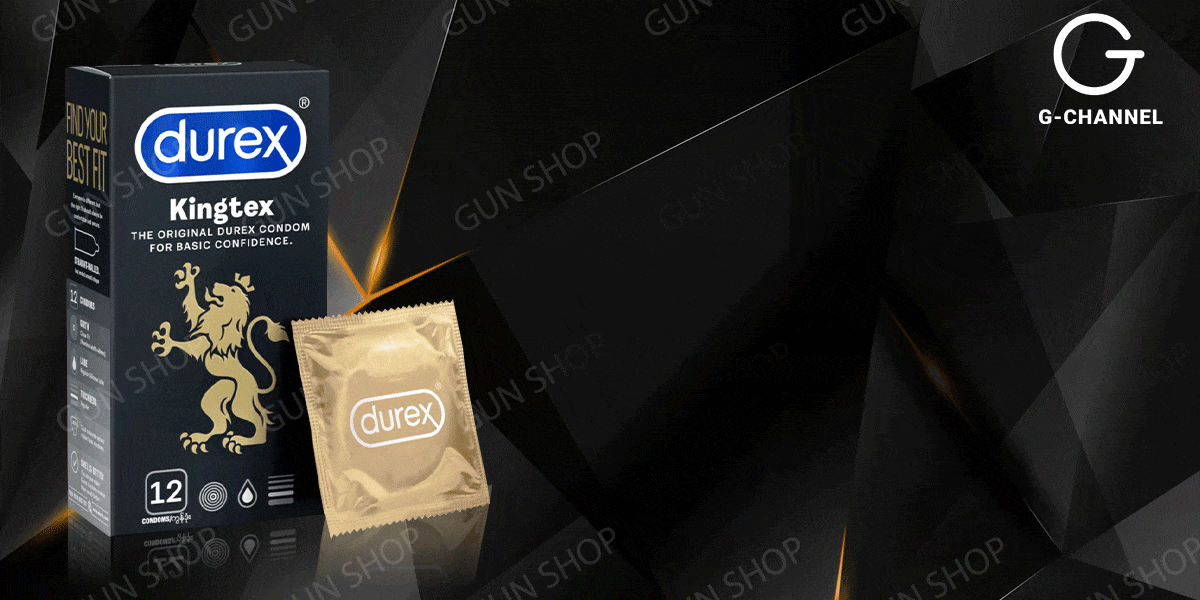 Bao cao su Durex Kingtex size nhỏ 49mm hộp 12 cái ôm sát tăng cảm giác nồng nàn