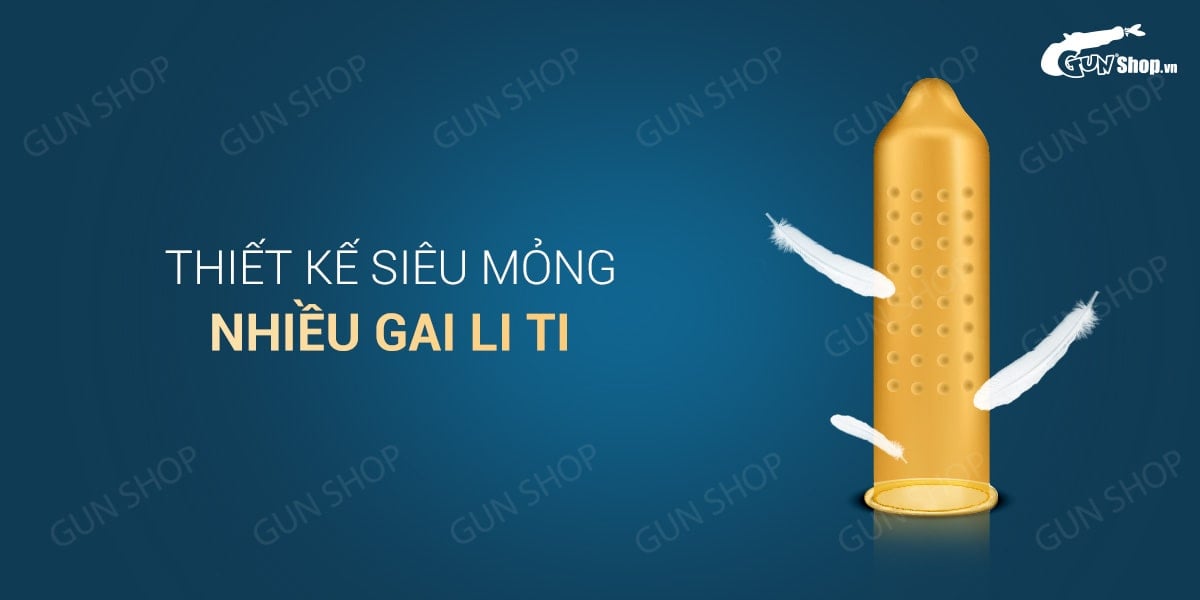Bao cao su OLO 0.01 Đồng Hồ Vàng kéo dài thời gian hộp 10 cái cao cấp