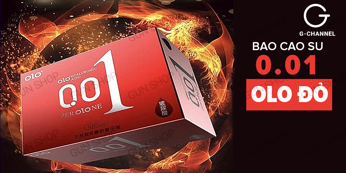 Bao cao su OLO 0.01 Đỏ siêu mỏng nóng ấm hộp 10 cái cảm giác chân thật