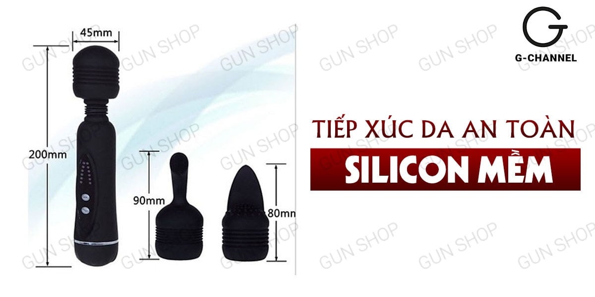 Cây massage mini Baile Power Wand rung 12 chế độ chất liệu silicon mềm mại