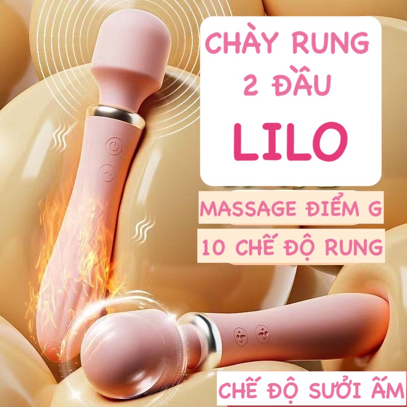 Chày rung Lilo không dây 2 đầu rung mạnh, toả nhiệt máy massage điểm G nữ