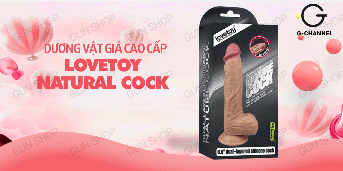 Dương vật giả cao cấp Lovetoy Natural Cock dính tường kích thước chuẩn