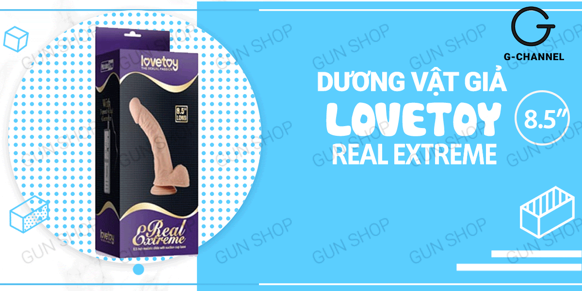 Dương vật giả Lovetoy Real Extreme 21.5cm 3 cường độ rung dính tường cao cấp