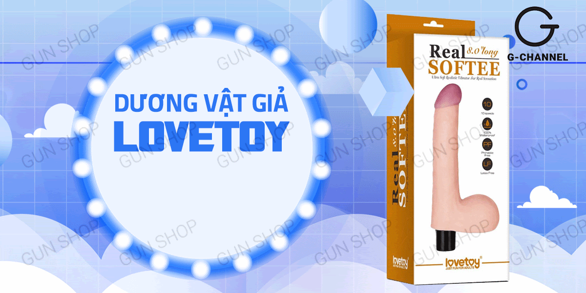 Dương vật giả bìu rung 10 chế độ Lovetoy Real Softee kích thích mạnh mẽ Dương vật giả bìu rung 10 chế độ Lovetoy Real Softee kích thích mạnh mẽ