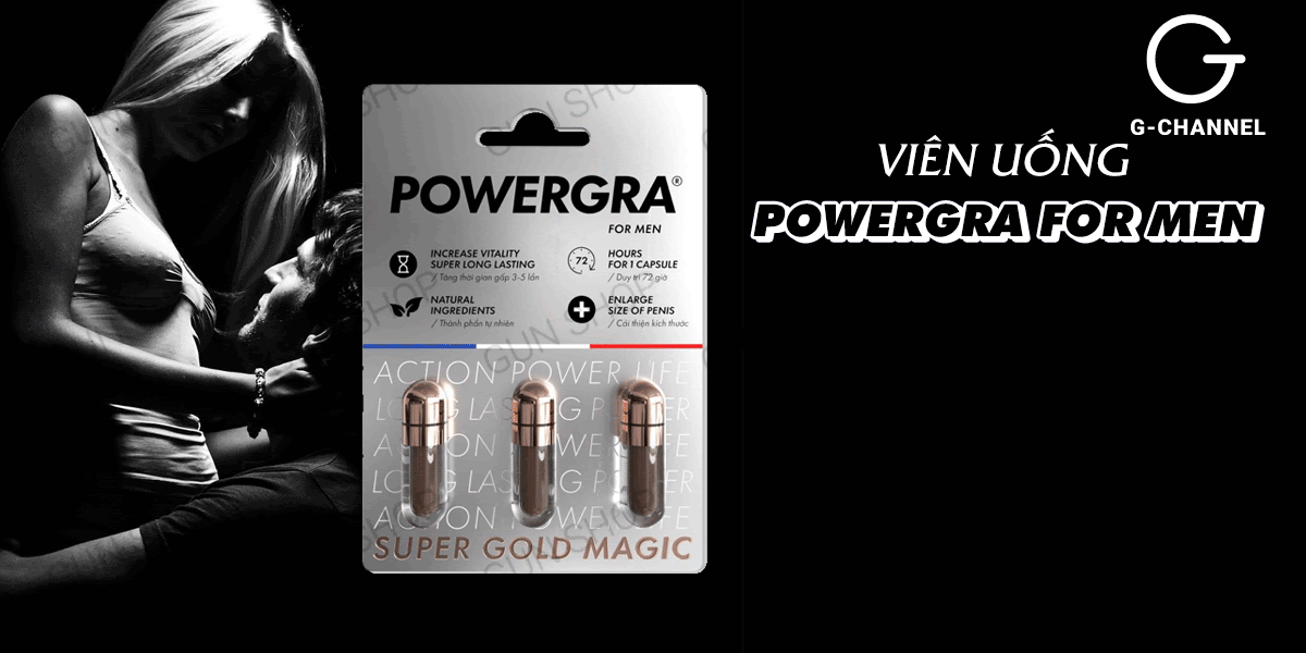 Viên uống Powergra For Men tăng kích thước kéo dài thời gian