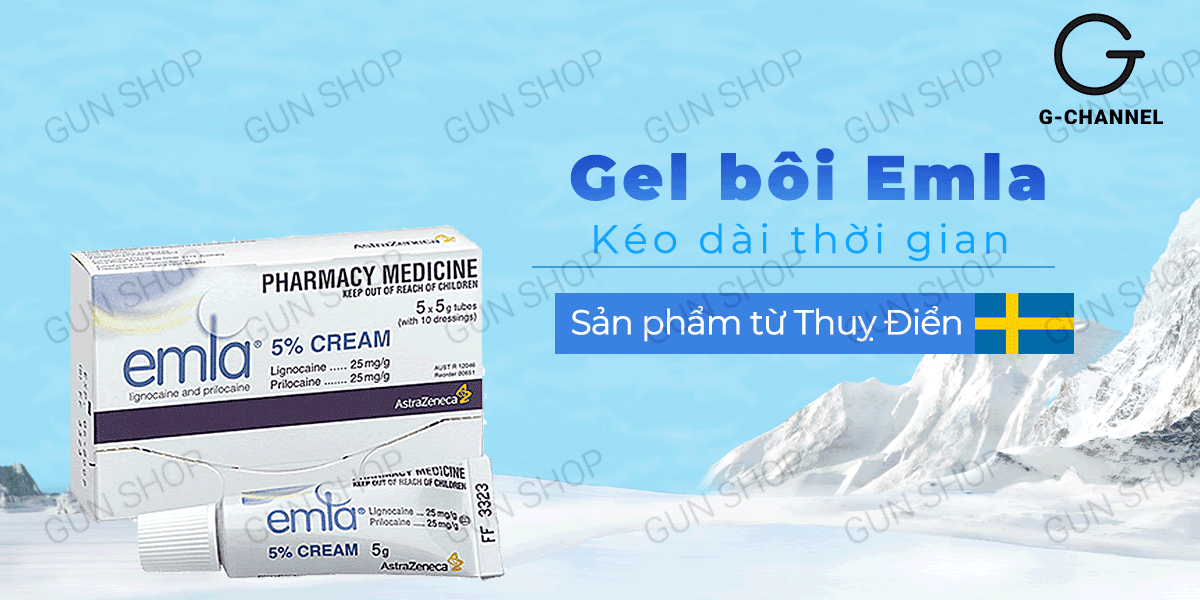 Gel bôi Emla Cream 5% chống xuất tinh sớm thụy điển nhỏ gọn