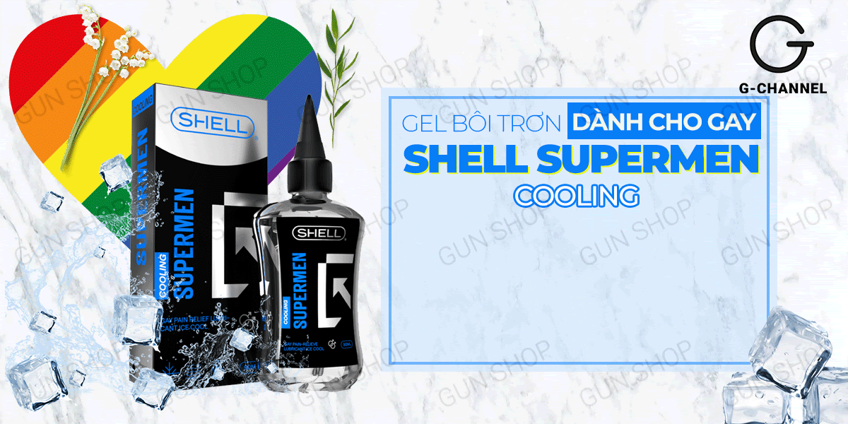 Gel bôi trơn hậu môn Shell Supermen Cooling an toàn mát lạnh