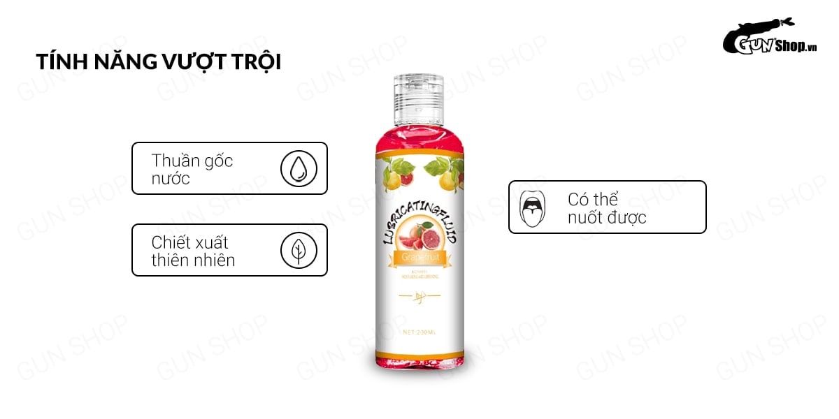 Gel bôi trơn hương bưởi Boyafei Grapefruit 200ml mềm mịn lâu trơn