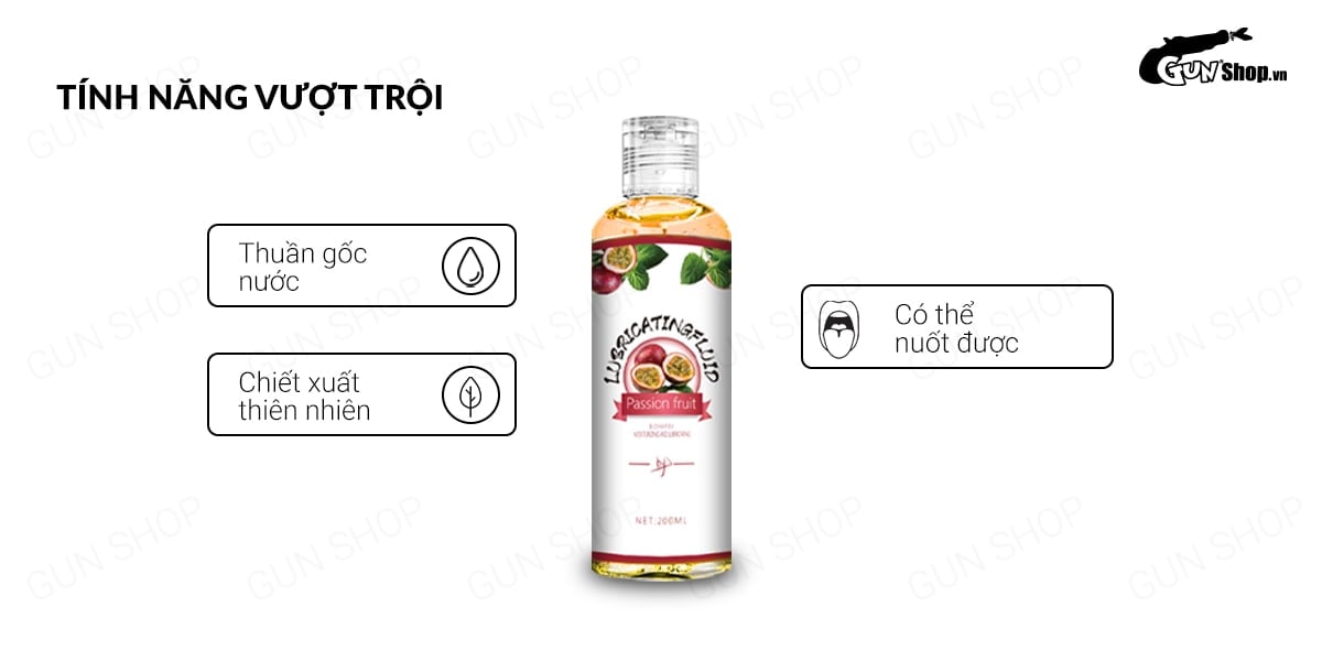 Gel bôi trơn gốc nước hương chanh dây Boyafei 200ml kích thích