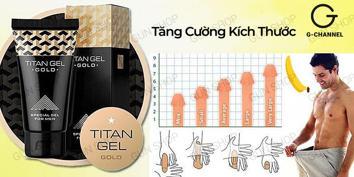 Gel bôi trơn Titan Gold tăng kích thước dương vật cao cấp nhập Nga
