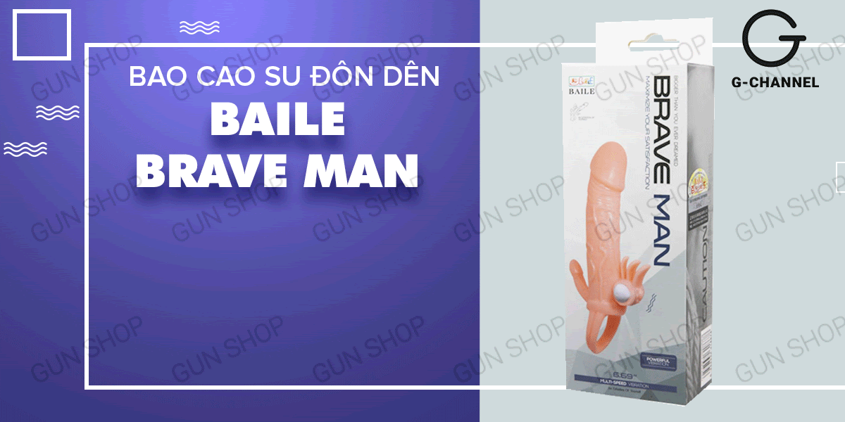 Bao cao su đôn dên Baile Braveman 14.5cm rung kích thích điểm G hiệu quả