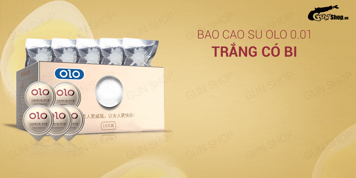 Bao cao su OLO 0.01 Trắng có bi siêu mỏng tăng kích thước hộp 5 cái