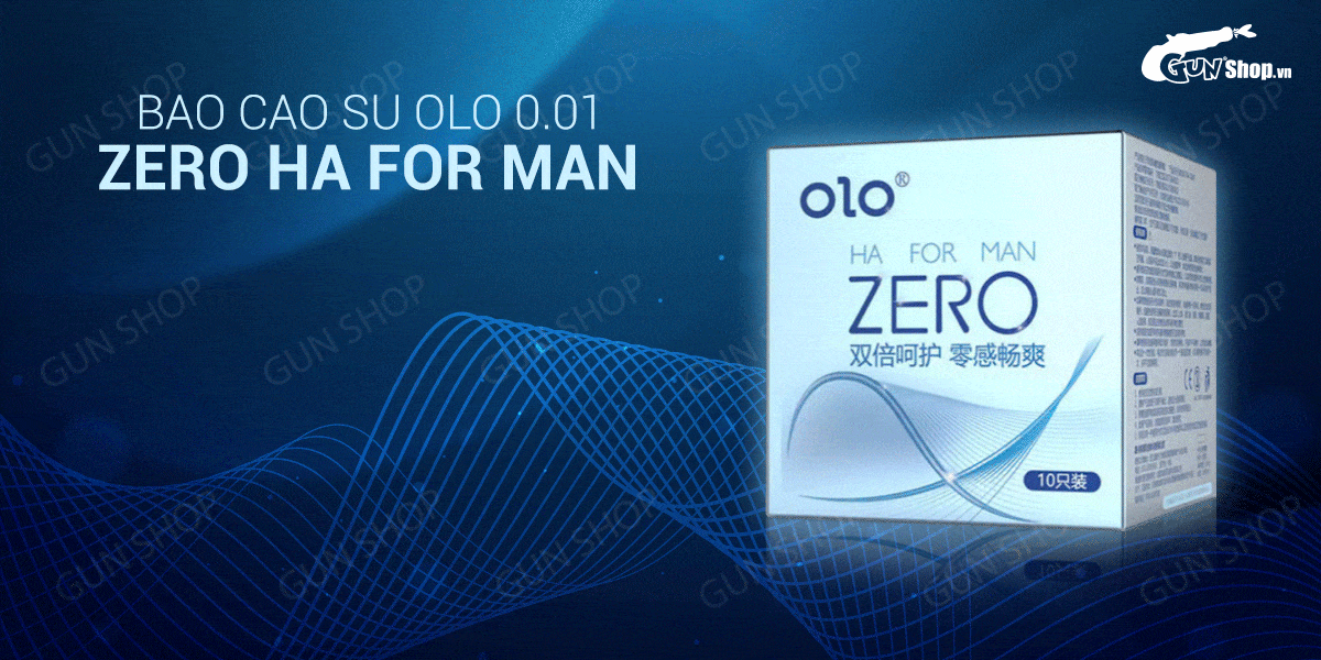 Bao cao su OLO 0.01 Zero Ha For Man siêu mỏng nhiều gel bôi trơn