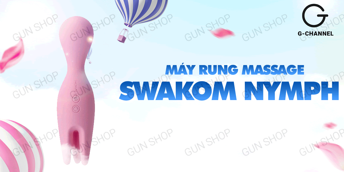 Máy rung massage 2 đầu Svakom Nymph silicon mềm mại 5 tần số