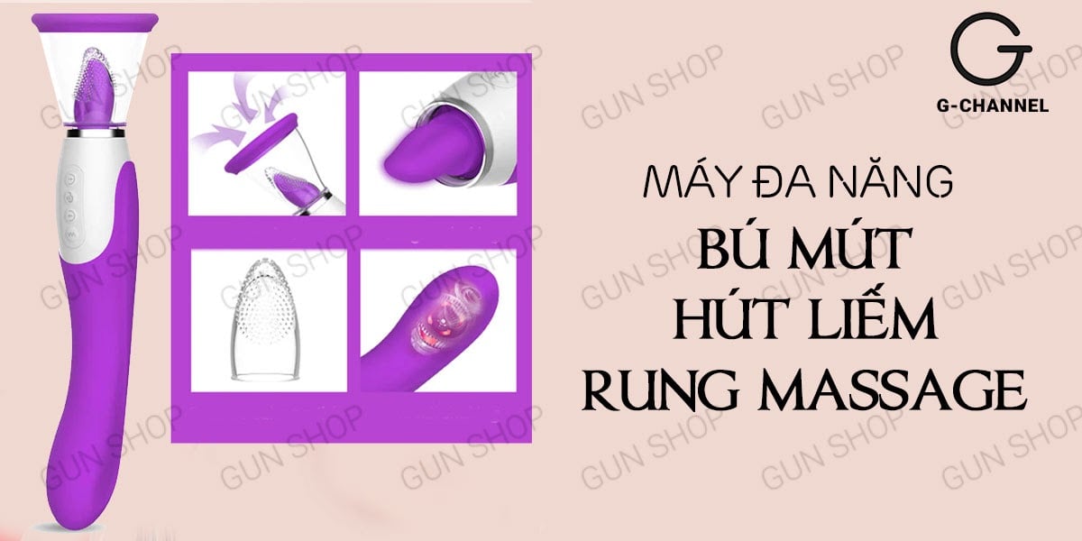 Máy rung massage 2 đầu Wistone 17 chế độ rung liếm giả hút đa chức năng sạc pin