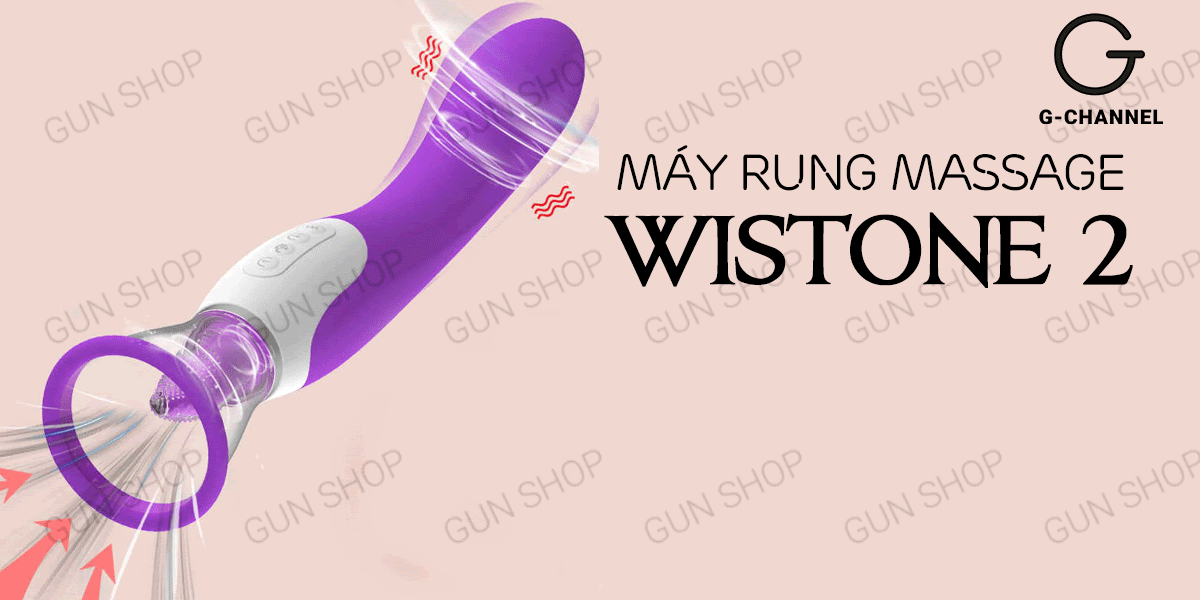 Máy rung massage 2 đầu Wistone 17 chế độ rung liếm giả hút đa chức năng sạc pin