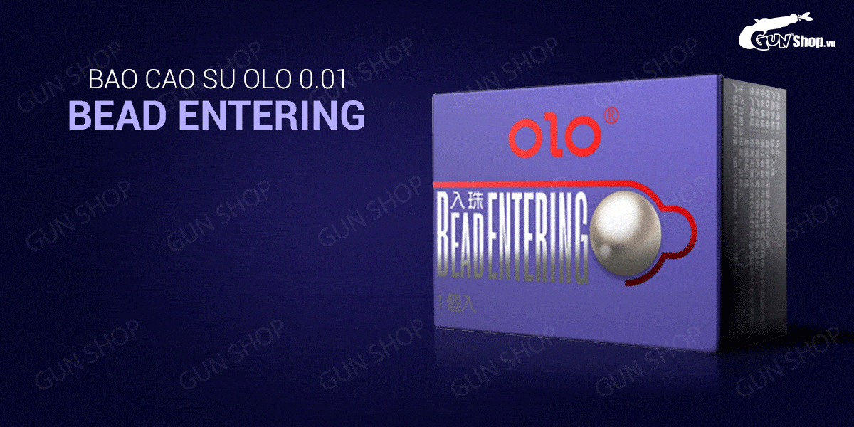 Bao cao su OLO 0.01 Bead Entering siêu mỏng tăng 3cm bi silicon, hộp 10 cái