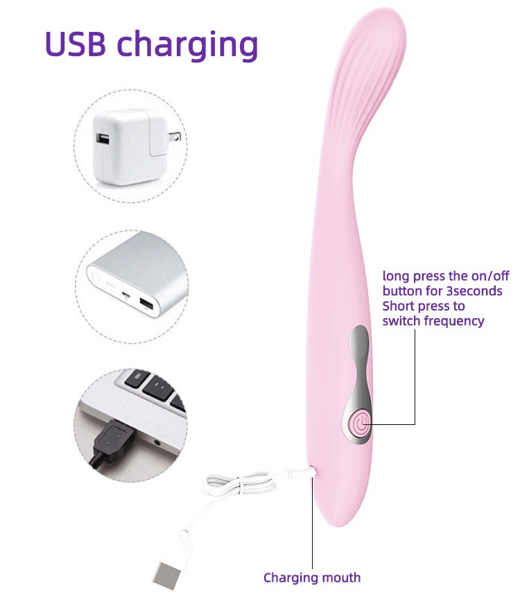 Que rung Guerlani 10 chế độ silicon massage kích thước vừa pin sạc USB