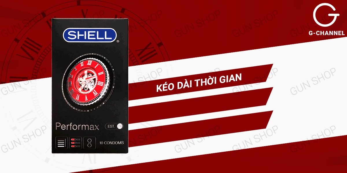 Bao cao su Shell Performax 6 in 1 kéo dài thời gian Hàn Quốc