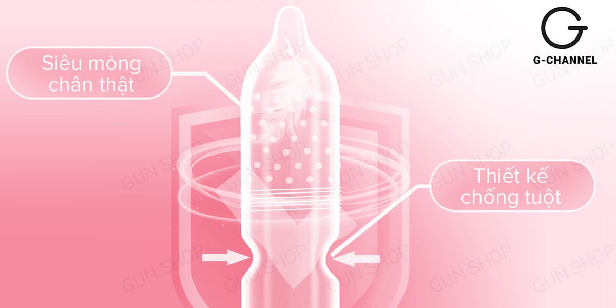 Bao cao su Up To Top 4in1 kéo dài gân nút thắt siêu mỏng 12 cái