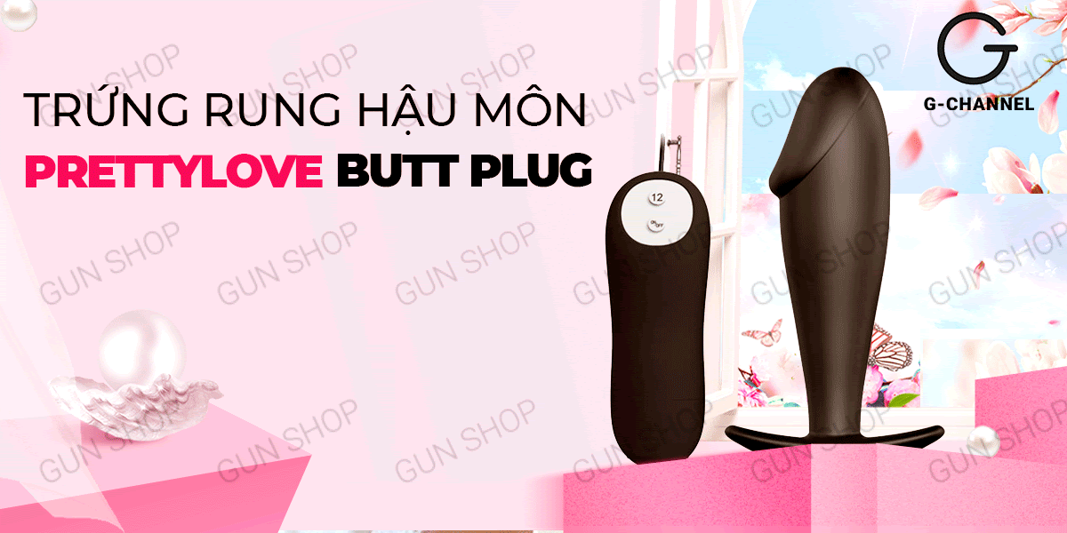 Trứng rung hậu môn Pretty Love Butt Plug rung mạnh chống nước pin sạc