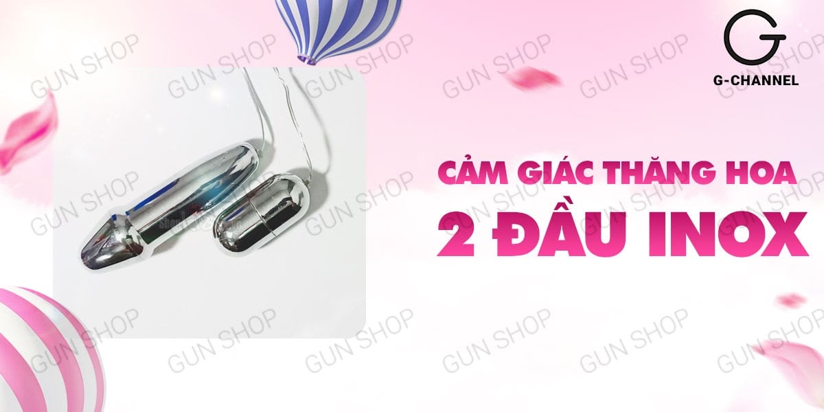 Trứng rung inox 2 đầu cao cấp Baile Double Bullets hot Trứng rung inox 2 đầu cao cấp Baile Double Bullets hot