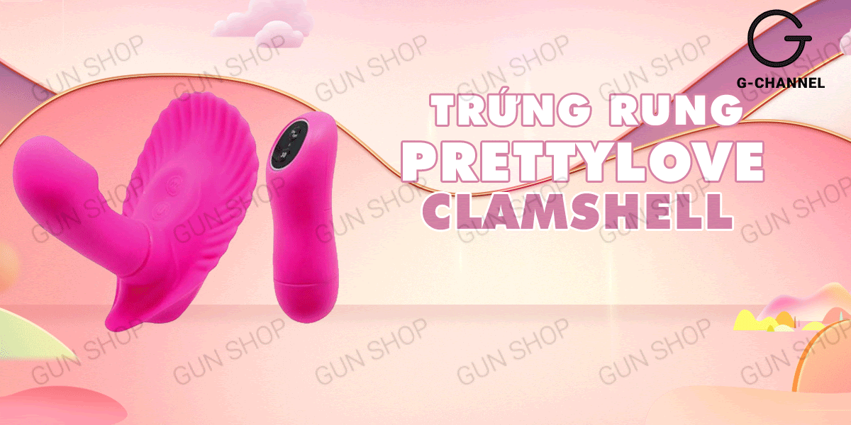 Trứng rung Pretty Love ClamShell điều khiển từ xa đa chế độ rung cao cấp